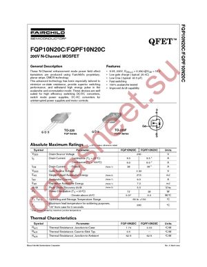FQP10N20C datasheet  